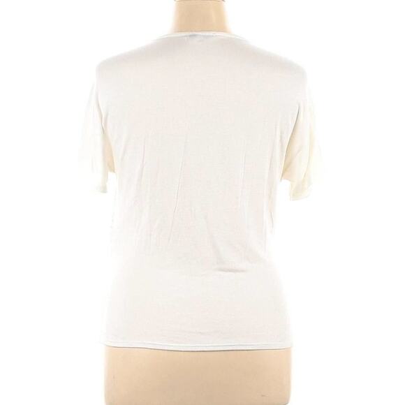 Excellent Red Haute Women’s White Embroidered Short Sleeve Blouse – Size Large - Picture 3 of 8